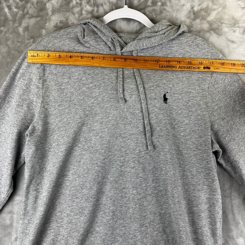 Polo Ralph Lauren Hoodie Mens Medium Gray Long Sleeve Jersey Pony Logo (1645) - Picture 5 of 8